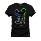 Camiseta Unissex T-Shirt 100% Algodão Estampada Neon Rato