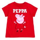 Camiseta Vermelha Infantil Feminina Peppa Pig para Toda a Família Tamanho 6