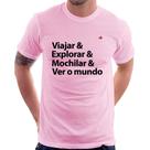 Camiseta Viajar & Explorar & Mochilar & Ver o mundo - Foca na Moda Camiseta Viajar & Explorar & Mochilar & Ver o mundo - Foca na Moda