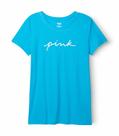 Camiseta Victoria's Secret PINK Logo Azul XS