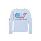 Camiseta Vineyard Vines Baleia Bandeira Manga Longa com Bolso