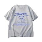 Camiseta Vintage Oversized Com Estampa Divertida De Sapo: Mantenha-se Hidratado - Camiseta De Verão