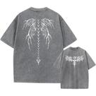 Camiseta Vintage Oversized Masculina De Algodão Pesado Com Lavagem Ácida, Estilo Baggy Para Treino E