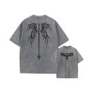 Camiseta Vintage Oversized Para Homens, T-Shirt De Algodão Pesado Com Lavagem Ácida, Moda De Rua Camiseta Vintage Oversized Para Homens, T-Shirt De Algodão Pesado Com Lavagem Ácida, Moda De Rua