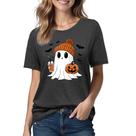 Camiseta VUTAQE Halloween Pumpkin Ghost Print para mulheres