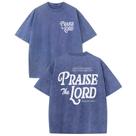 Camiseta Wedsadl Christian Jesus Praise The Lord para homens azul