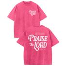 Camiseta Wedsadl Christian Jesus Praise The Lord para homens rosa