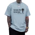 Camiseta Wedsadl God is Good Camiseta Christian Jesus Cross para homens