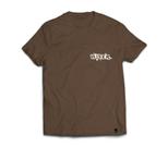 Camiseta Wiser Masculina 100% Algodão Lateral Marrom - Branco Camiseta Wiser Masculina 100% Algodão Lateral Marrom - Branco