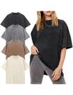 Camiseta Yimoon Oversize Acid Wash Boyfriend de algodão feminina XXL