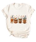 Camiseta Ykomow Fall Pumpkin Casual Graphic Tee L Cream