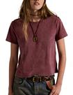 Camiseta Yozazzy Vintage para mulheres, casual, cortada em algodão vermelho Camiseta Yozazzy Vintage para mulheres, casual, cortada em algodão vermelho