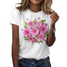 Camiseta ZOCANIA Graphic Tees para mulheres com estampa floral de algodão