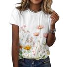 Camiseta ZOCANIA Graphic Tees para mulheres com estampa floral de algodão