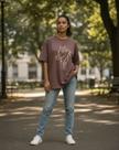 Camisetão Feminino Country Oversized Max TShirt 100% Algodão COR:MARRON