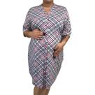 Camisetão Plus Size Linda Gestante 50 ao 60 Maternidade com Botões Manga 3/4 Coração