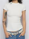 Camisetas Básicas Femininas De Manga Curta Em Cores Sólidas Para O Verão, Casual, Decote Redondo,