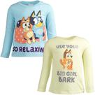 Camisetas Bluey Bingo Toddler Girls, pacote com 2 camisetas azul/amarelas 2T