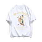 Camisetas De Algodão Com Estampa De Pato Retro Para Homens, Soltas E Respiráveis, Manga Curta,