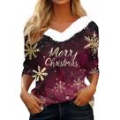 Camisetas de Natal COTECRAM 2024 Engraçadas com decote em V de Natal impresso em 3D