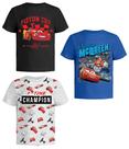 Camisetas Disney Carros Relâmpago McQueen Kit com 3 para Crianças Pequenas