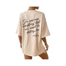 Camisetas Femininas De Algodão Com Estampa De Slogan, Moda Casual, Corte Solto, Tops Esportivos Para