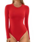 Camisetas femininas de manga comprida com gola redonda Bodysuit MANGOPOP
