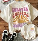 Camisetas Femininas Engraçadas Com Estampa De Verão, Forever Chasing Sunsets, Moda Coreana, Tops