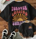 Camisetas Femininas Engraçadas Com Estampa De Verão, Forever Chasing Sunsets, Moda Coreana, Tops