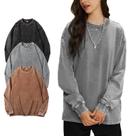 Camisetas grandes Wyeysyt para mulheres: algodão, soltas, pretas, cinzentas, cáqui