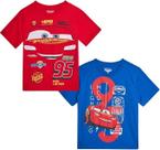 Camisetas Infantis Disney Carros Relâmpago McQueen 2 Unidades 3T