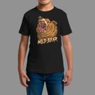 Camisetas Infatil 100% Algodão Moda De Rua Confortável Manga Curta Wild Bear