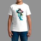 Camisetas Infatil Básica Casual Moda Religiosa Gola Redonda Cruz Color