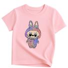 Camisetas Labubu Infantil Com Estampa Colorida E Pelúcia Divertida Ursinho Monstros Delicados