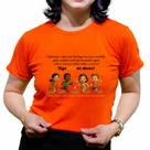 Camisetas maio laranja babylook feminina campanha proteção as crianças plus size algodão temática