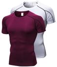 Camisetas masculinas de compressão, pacote com 1/2, blusas de treino de manga curta, camisetas atléticas de camada básica, equipamentos esportivos para academia