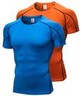 Camisetas masculinas de compressão, pacote com 1/2, blusas de treino de manga curta, camisetas atléticas de camada básica, equipamentos esportivos para academia Camisetas masculinas de compressão, pacote com 1/2, blusas de treino de manga curta, camisetas atléticas de camada básica, equipamentos esportivos para academia