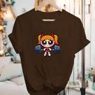 Camisetas Meninas Super Poderosas Manga Curta Blusão