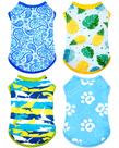 Camisetas para cães PET SHOW Summer UPF 50+ com proteção solar UV, pacote com 4