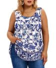 Camisetas regatas TIYOMI Plus Size para mulheres azuis e brancas florais 4XL