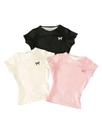 Camisetas RoseSeek para meninas, pacotes com 3 camisetas estampadas, férias, 9 anos
