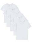 Camisetas Rousytn para crianças e meninos e meninas, pacote com 5, 7-8 anos, algodão branco Camisetas Rousytn para crianças e meninos e meninas, pacote com 5, 7-8 anos, algodão branco