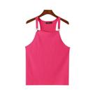 Camisetas Sem Mangas De Cor Sólida Para Homens, Tops De Botão Tricotados, Moda Casual De Rua, Moda