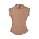 Camisetas Sem Mangas De Gola Alta Slim Fit Para Mulheres, Moda Casual Sexy De Verão Camisetas Sem Mangas De Gola Alta Slim Fit Para Mulheres, Moda Casual Sexy De Verão