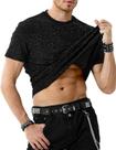 Camisetas Sequin Disco Arjen Kroos para homens de manga curta pretas
