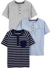 Camisetas Simple Joys by Carter's Baby Boys, pacote com 3 camisetas azul/cinza/azul marinho 4T