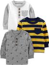 Camisetas Simple Joys by Carter's Boys, pacote com 3, manga comprida, 3T Camisetas Simple Joys by Carter's Boys, pacote com 3, manga comprida, 3T