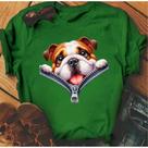 Camisetas T-shirts Blusa 100% Algodão Dog Zíper