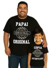 Camisetas Tal Pai Tal Filho Kit 2 Peças Adulto e Infantil Papai Tamanho Especial Plus Size