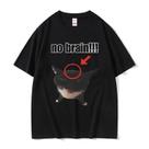 Camisetas Unissex Com Estampa Gráfica Engraçada De Gato Sem Cérebro, Humor, Meme Kawaii, Camisetas